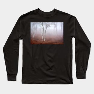 Birches and Bracken in the Mist Long Sleeve T-Shirt